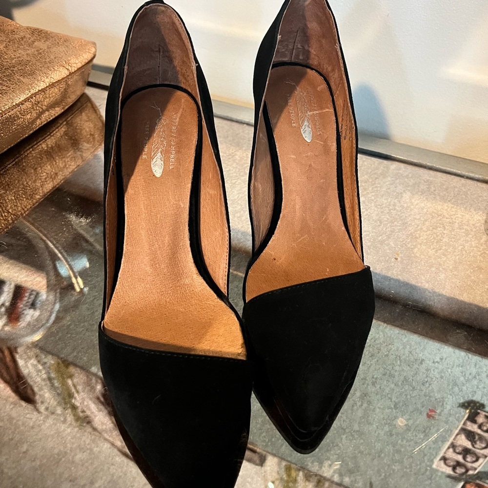 Free People X Jeffery Campbell black suede pumps